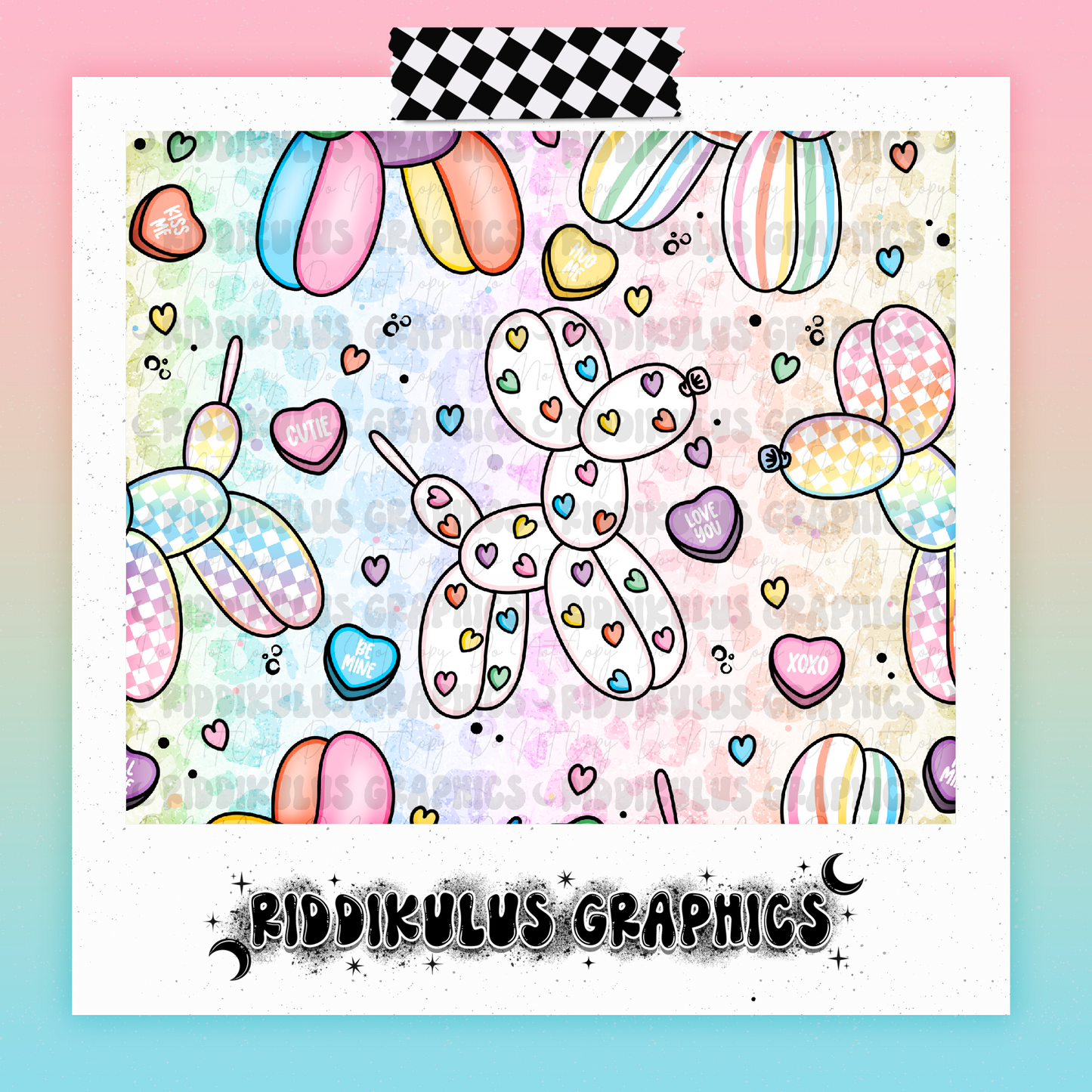 Sweet Little Balloon Dogs (Pastel Rainbow)