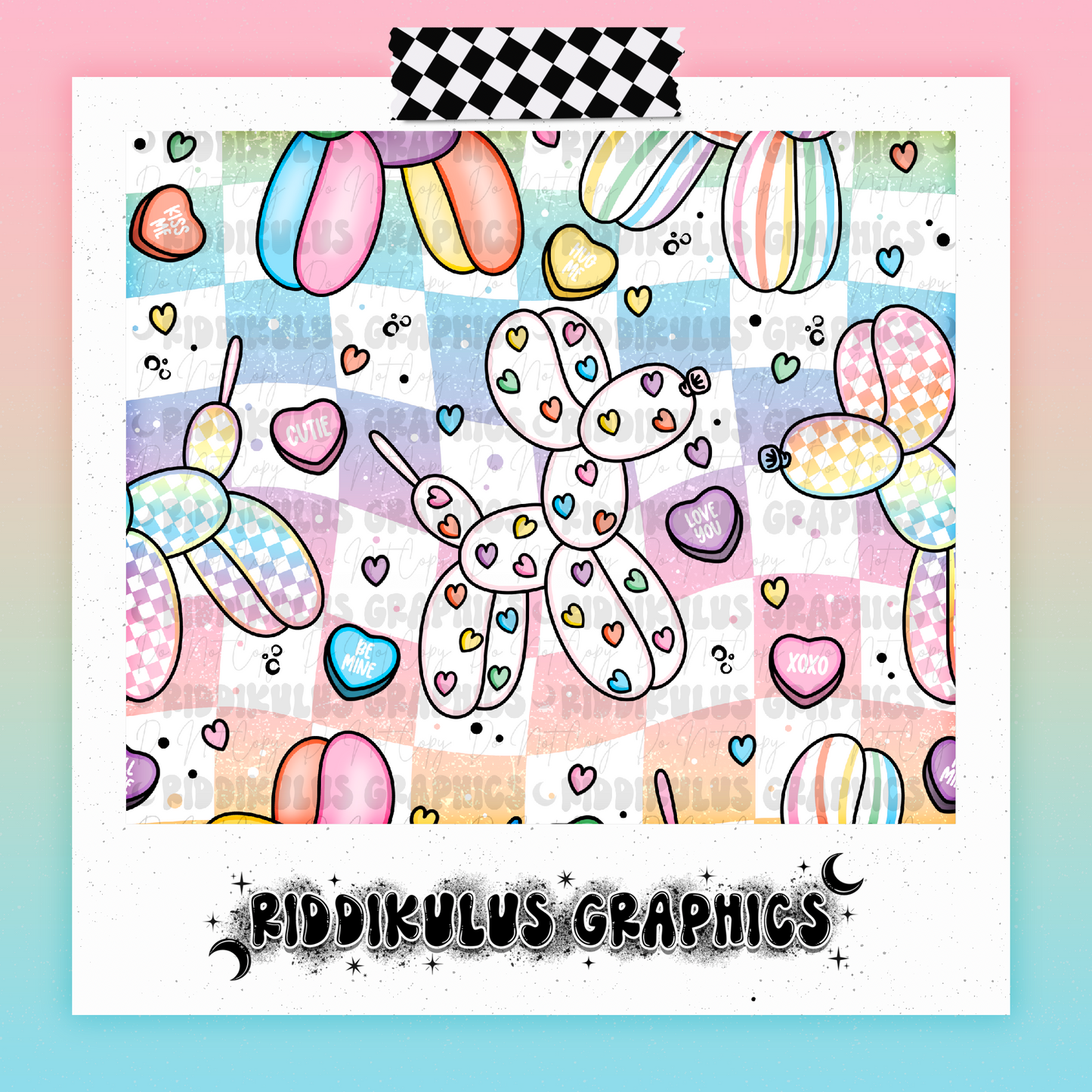 Sweet Little Balloon Dogs (Pastel Rainbow)