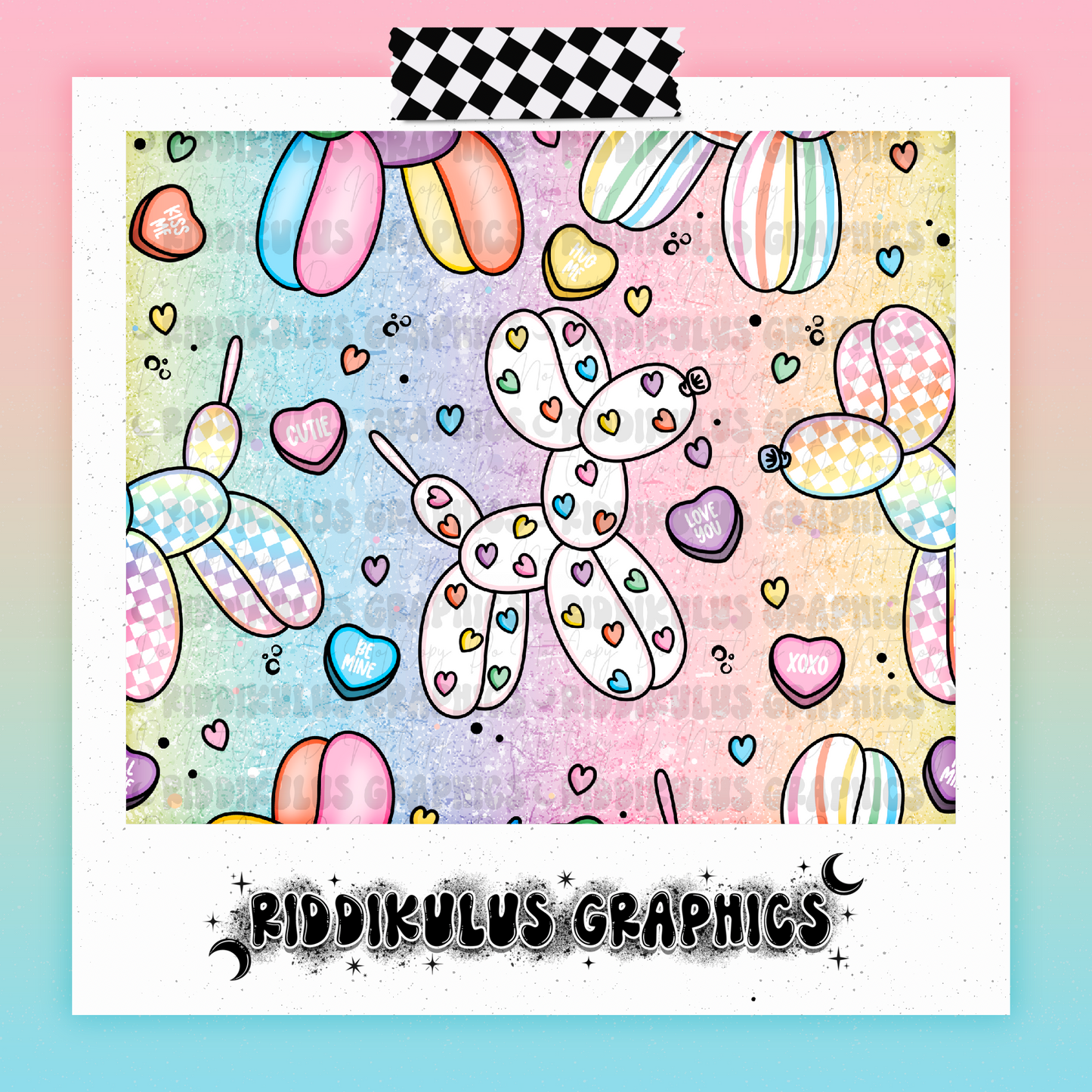 Sweet Little Balloon Dogs (Pastel Rainbow)