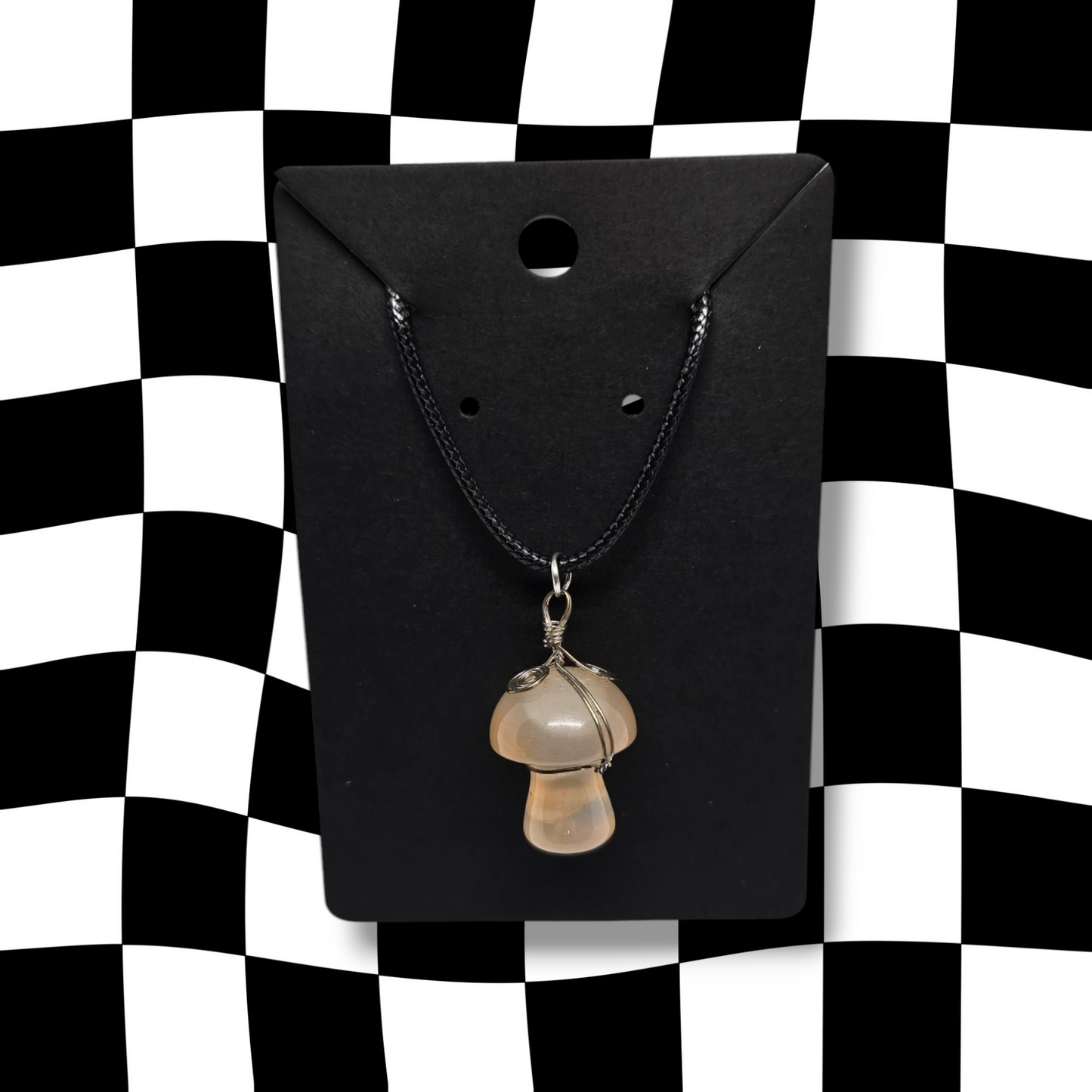 Carnelian Mushroom Wrap Necklace