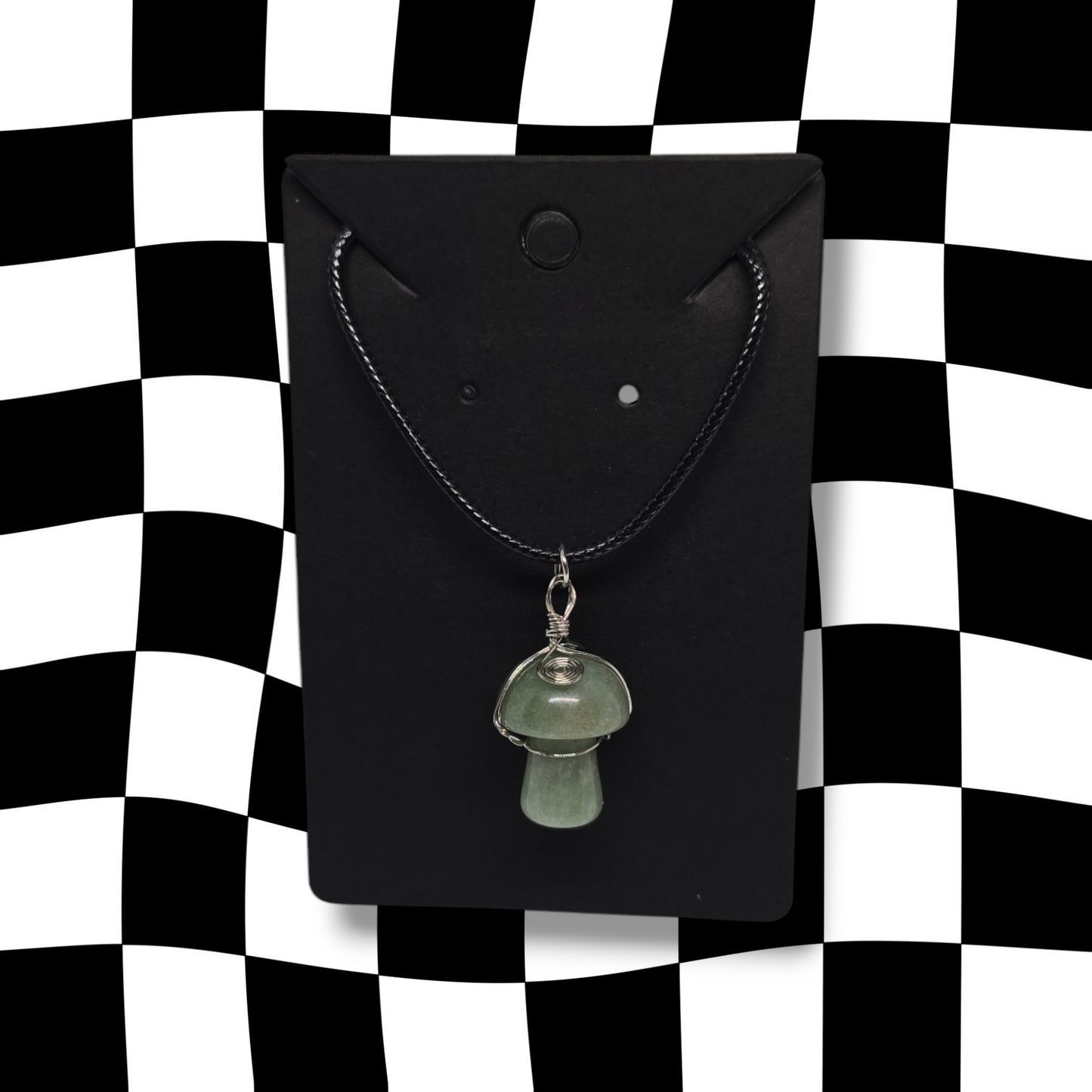 Moss Agate Mushroom Wrap Necklace