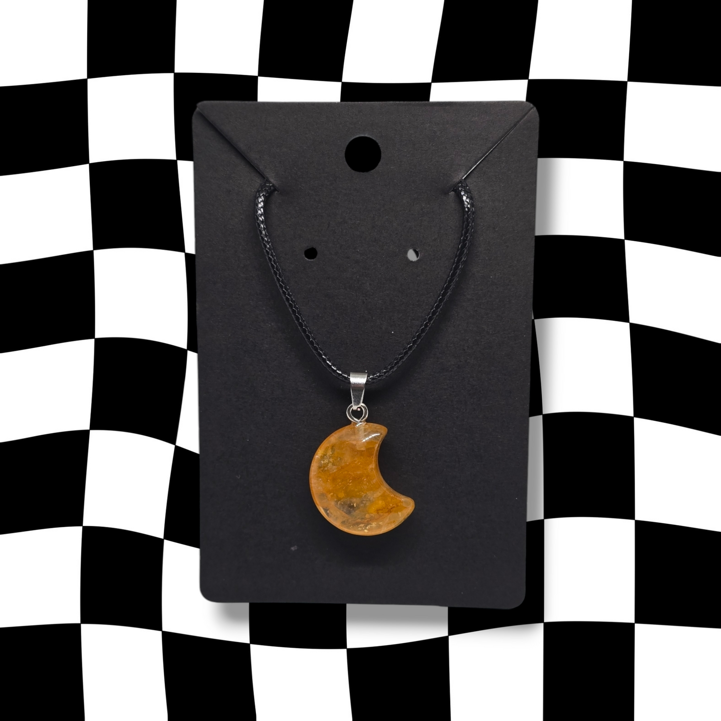 Golden Healer Crystal Moon Necklace