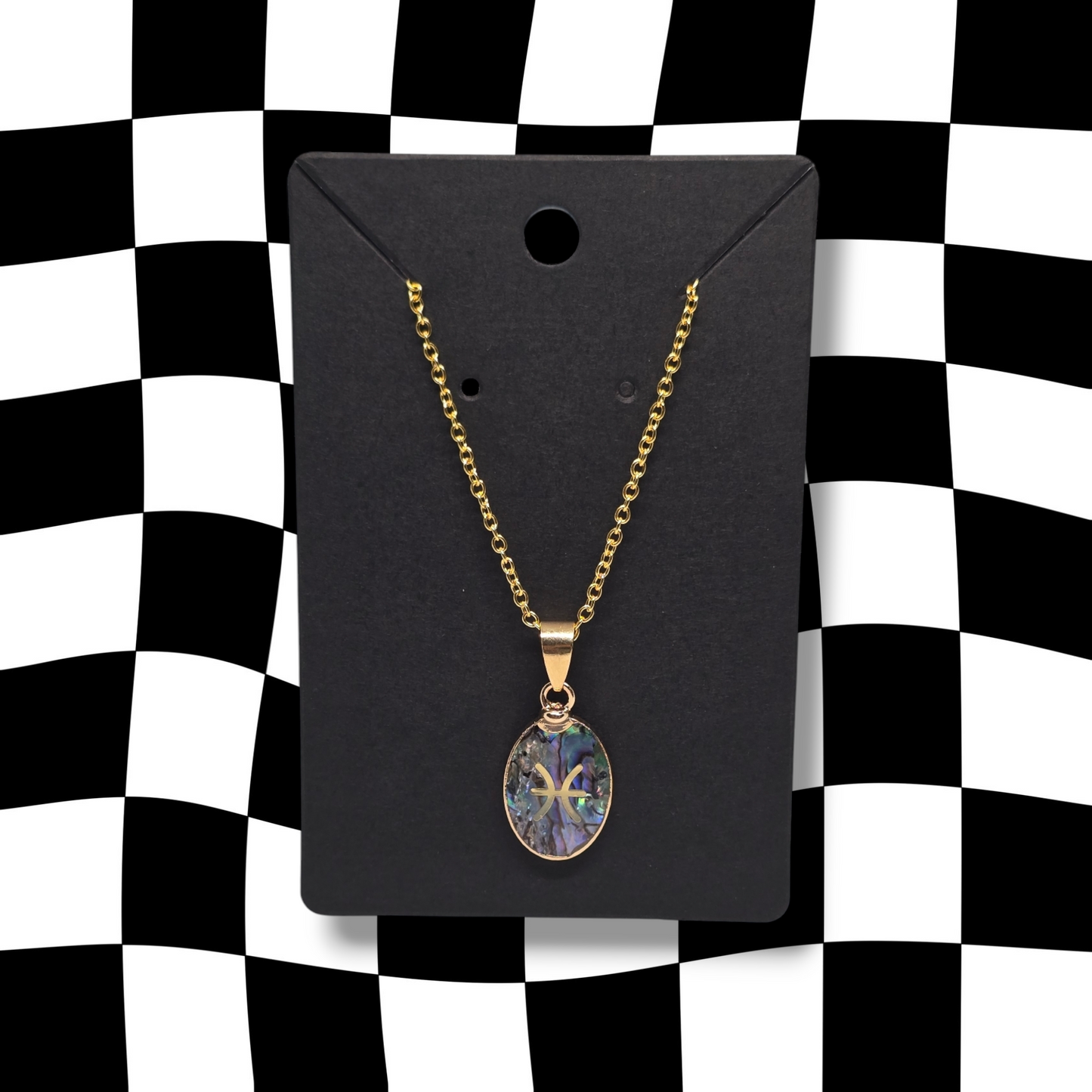 Pisces Abalone Shell Zodiac Necklace