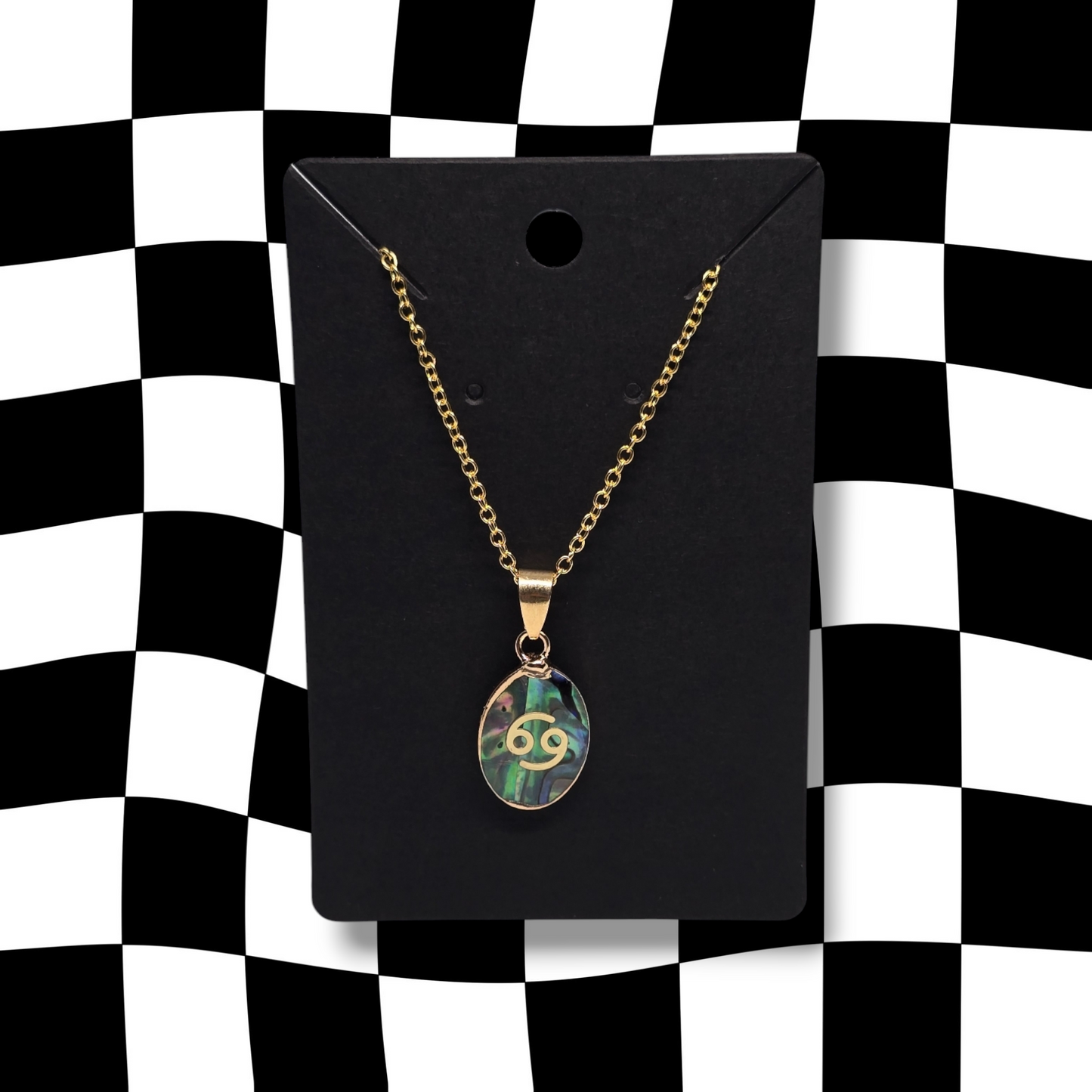Cancer Abalone Shell Zodiac Necklace