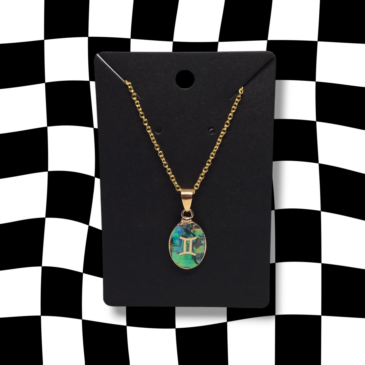Gemini Abalone Shell Zodiac Necklace