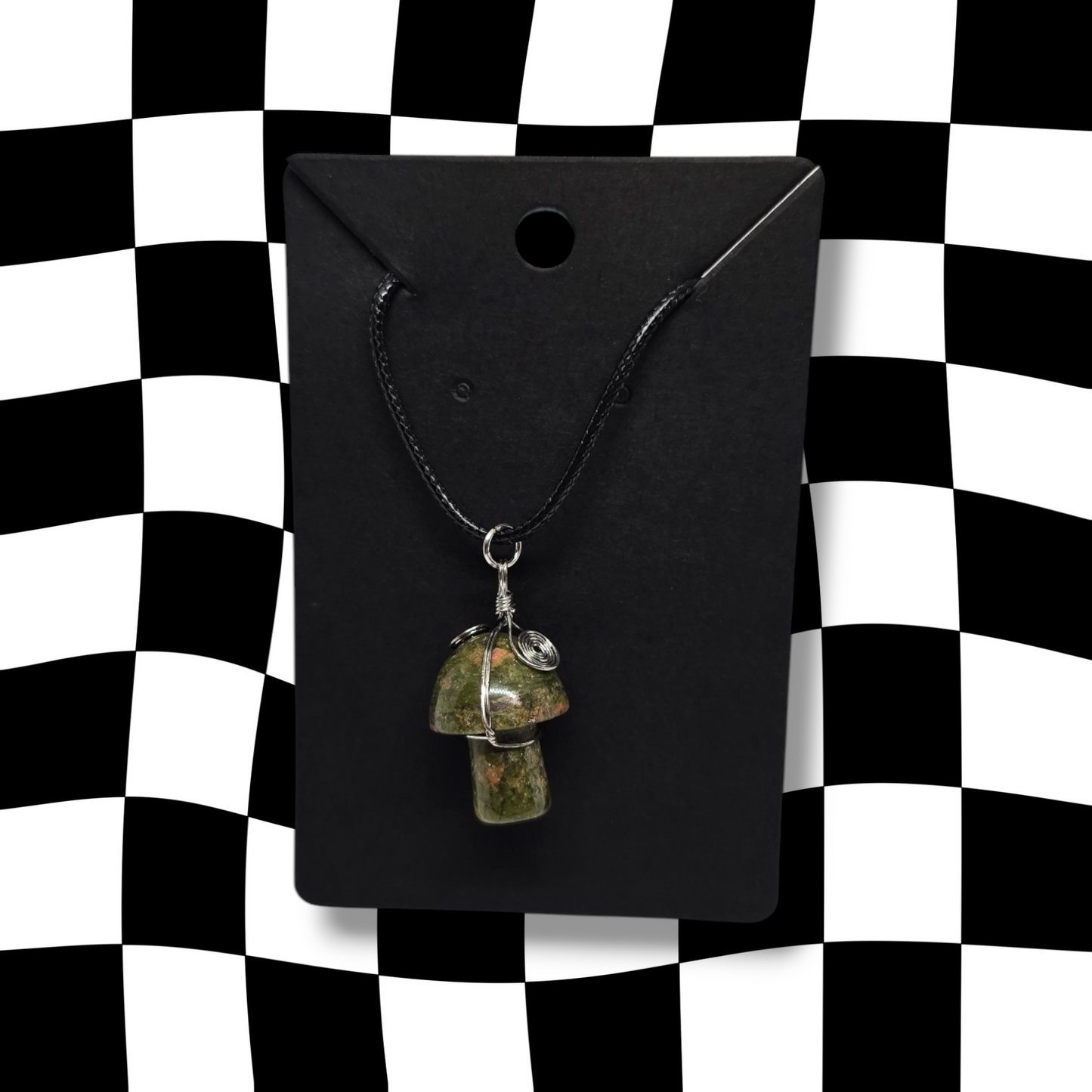 Unakite Mushroom Wrap Necklace