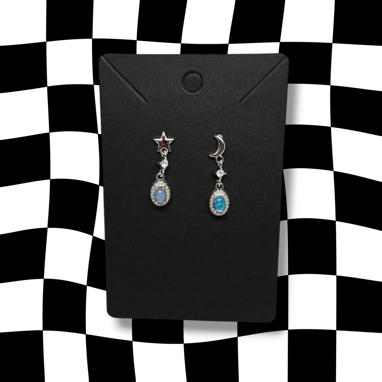 Star & Moon Opal Earrings