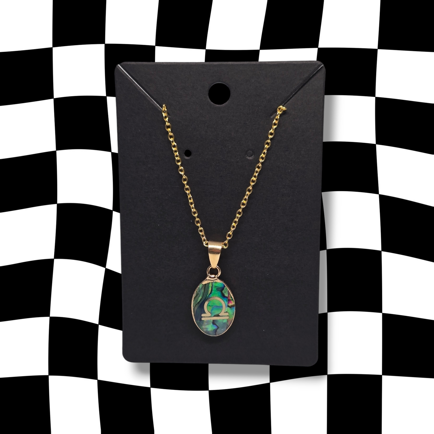Libra Gemini Abalone Shell Zodiac Necklace