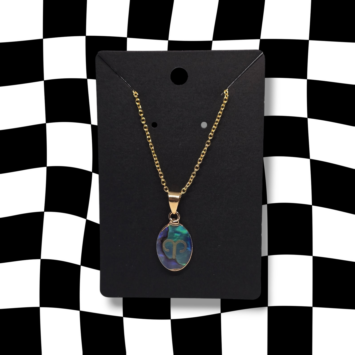 Aries Abalone Shell Zodiac Necklace