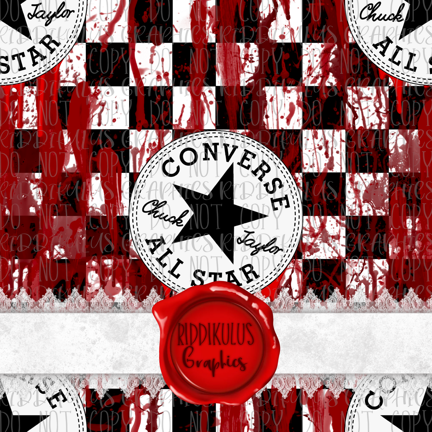 Con Checkered Blood Splatter