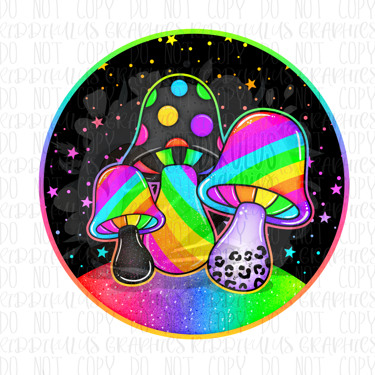 Neon Rainbow Mushies