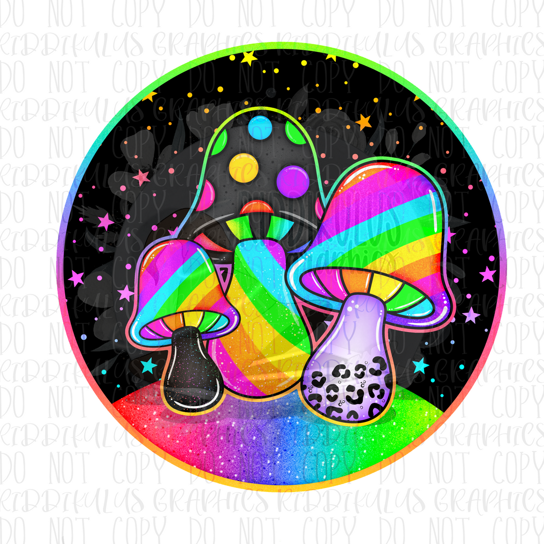 Neon Rainbow Mushies
