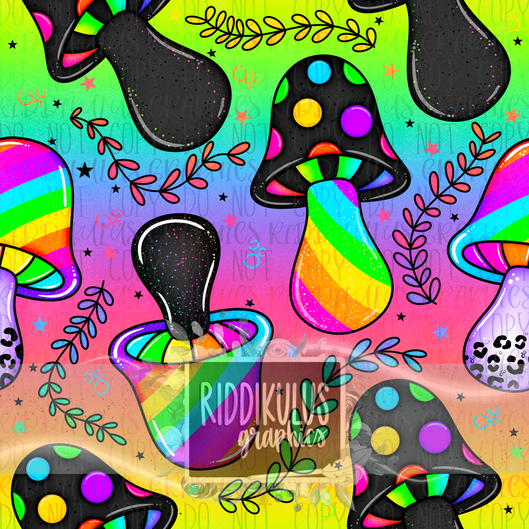 Neon Rainbow Mushies