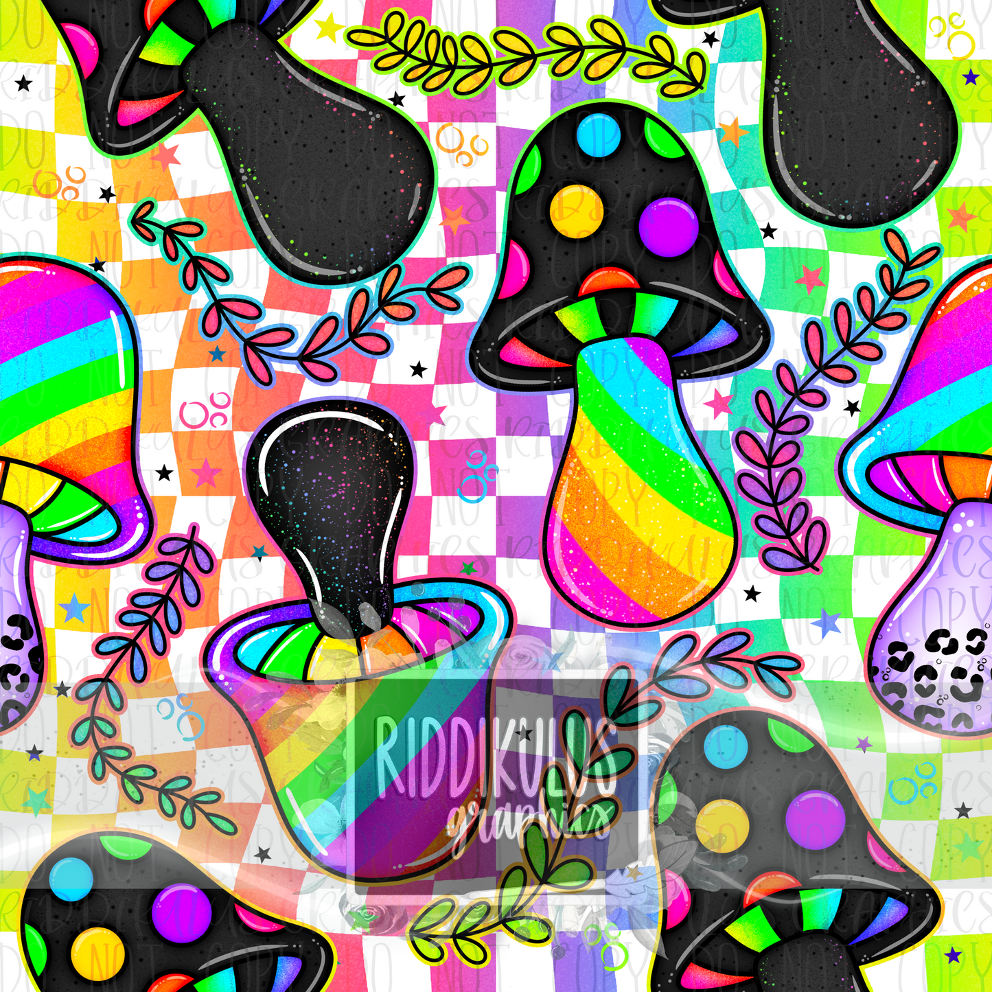 Neon Rainbow Mushies