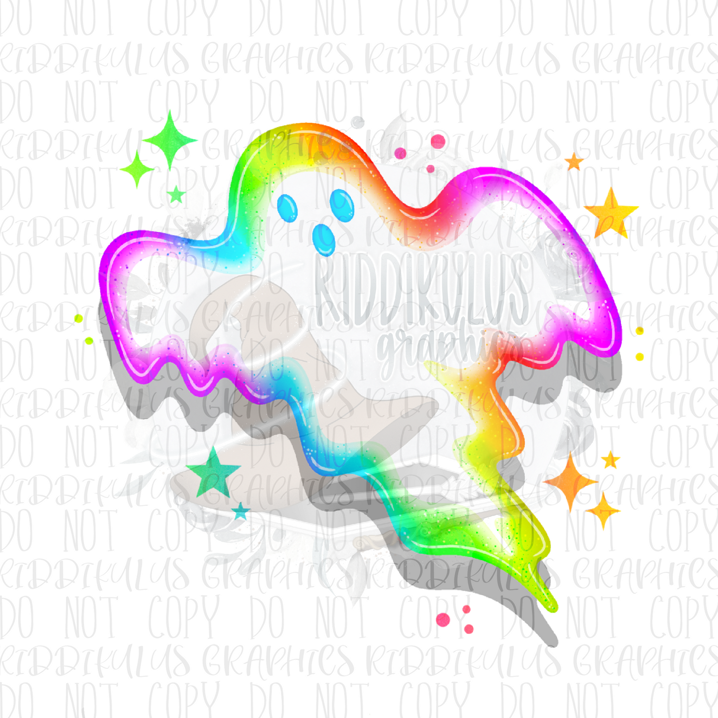 Neon Rainbow Ghost