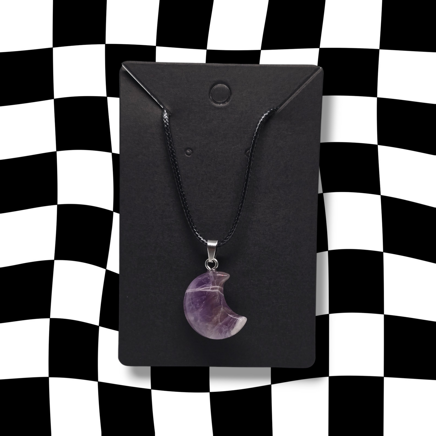 Dream Amythest Crystal Moon Necklace