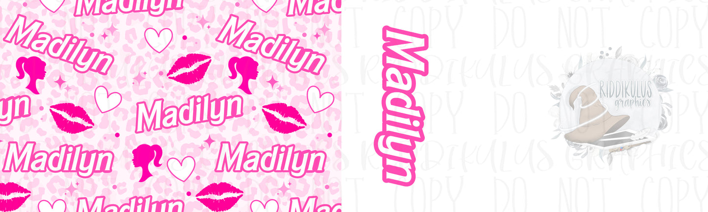 Doll Name Bow File (Leopard w/Lips)