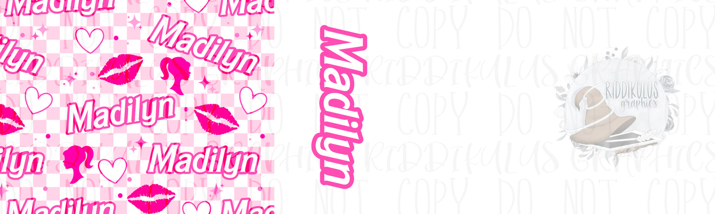 Doll Name Bow File (Checkered w/Lips)