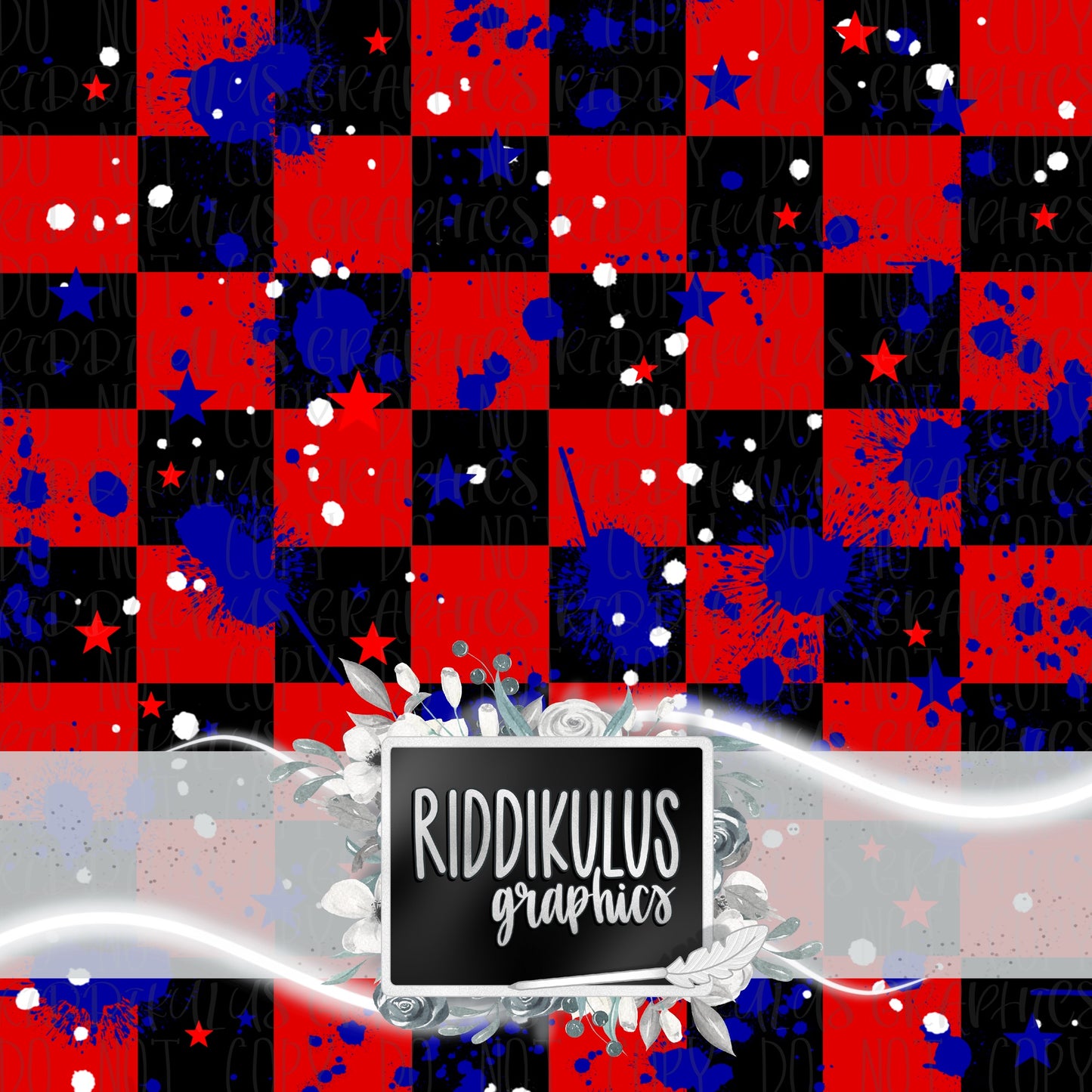 Red White & Splatter Checkered