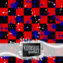 Load image into Gallery viewer, Red White &amp; Splatter Checkered
