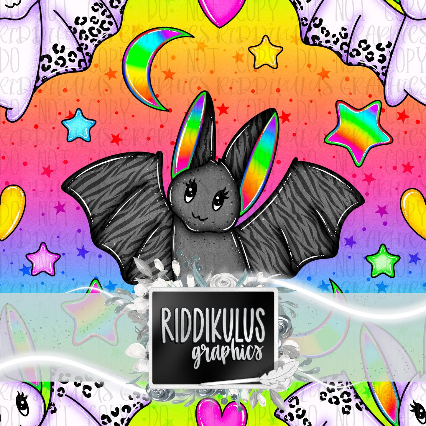 Neon Rainbow Bats (Black)