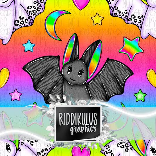 Neon Rainbow Bats (Black)