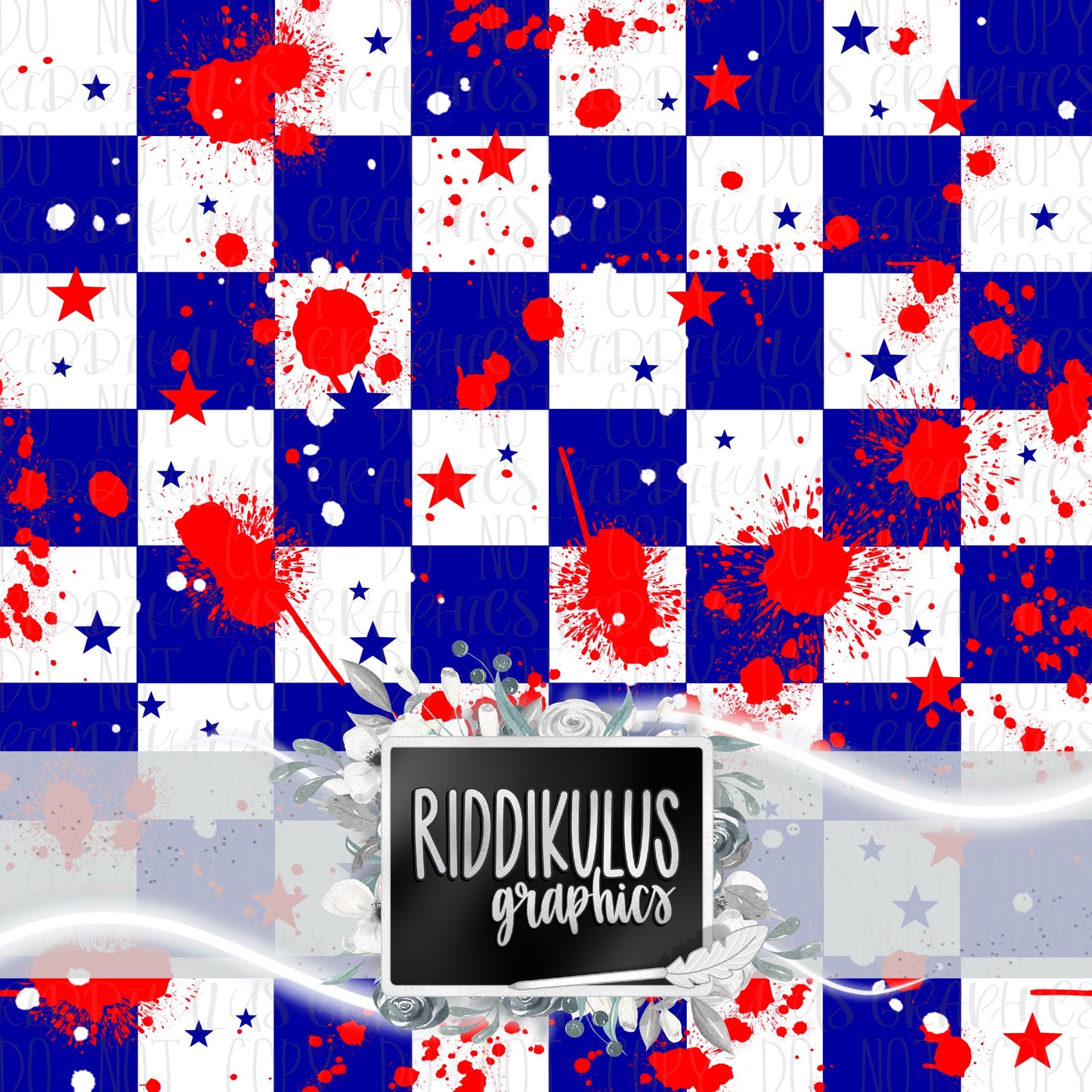 Red White & Splatter Checkered