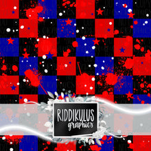 Load image into Gallery viewer, Red White &amp; Splatter Checkered
