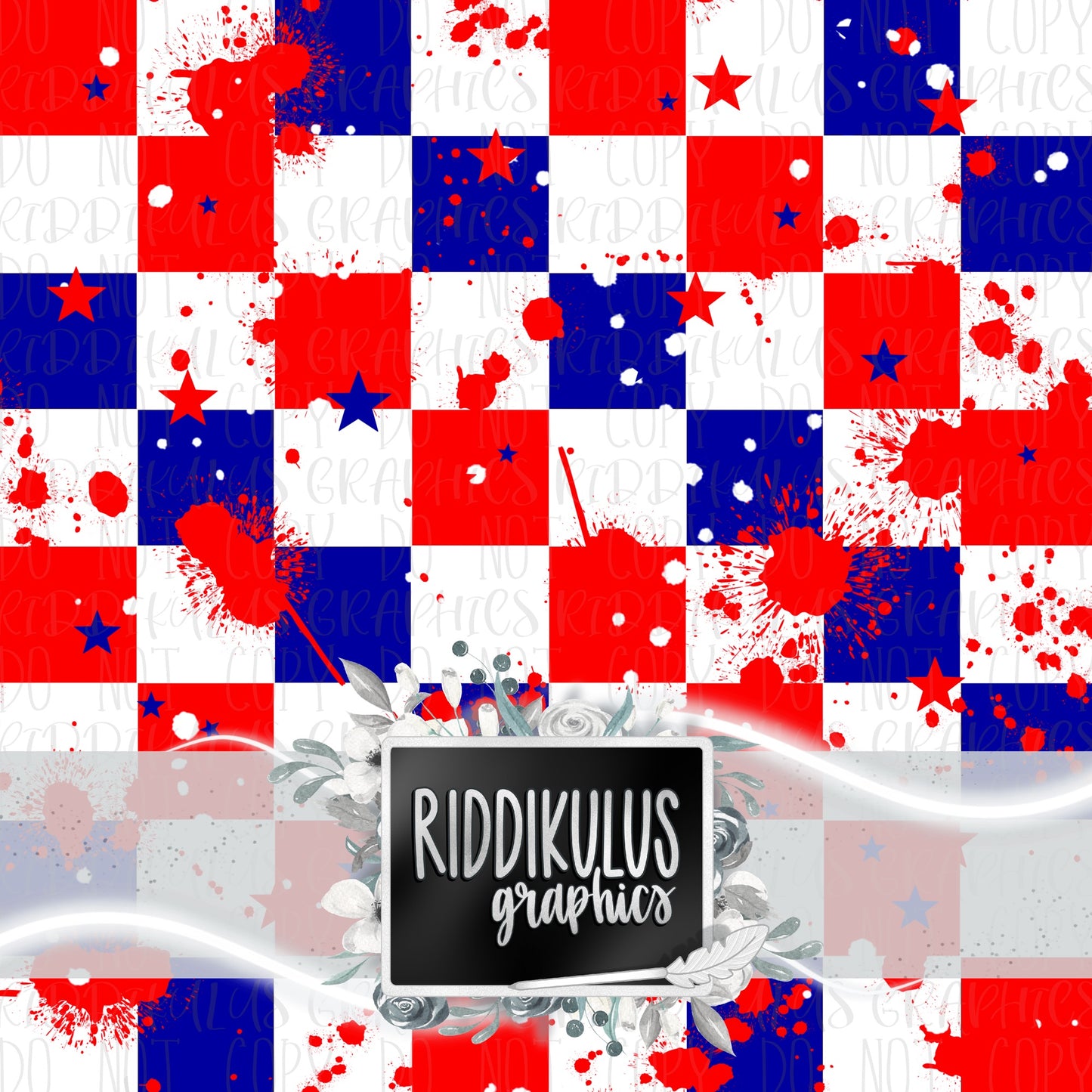 Red White & Splatter Checkered