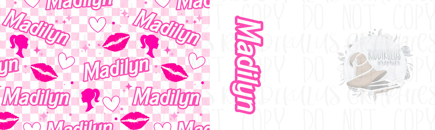 Doll Name Bow File (Checkered w/Lips)