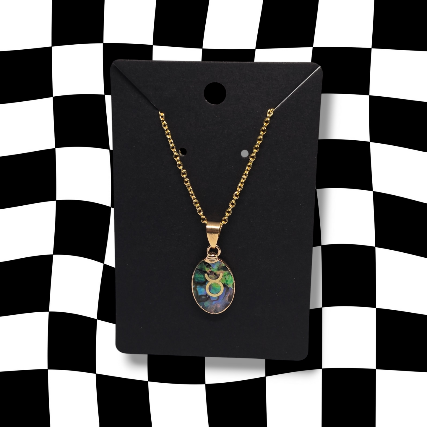 Taurus Abalone Shell Zodiac Necklace