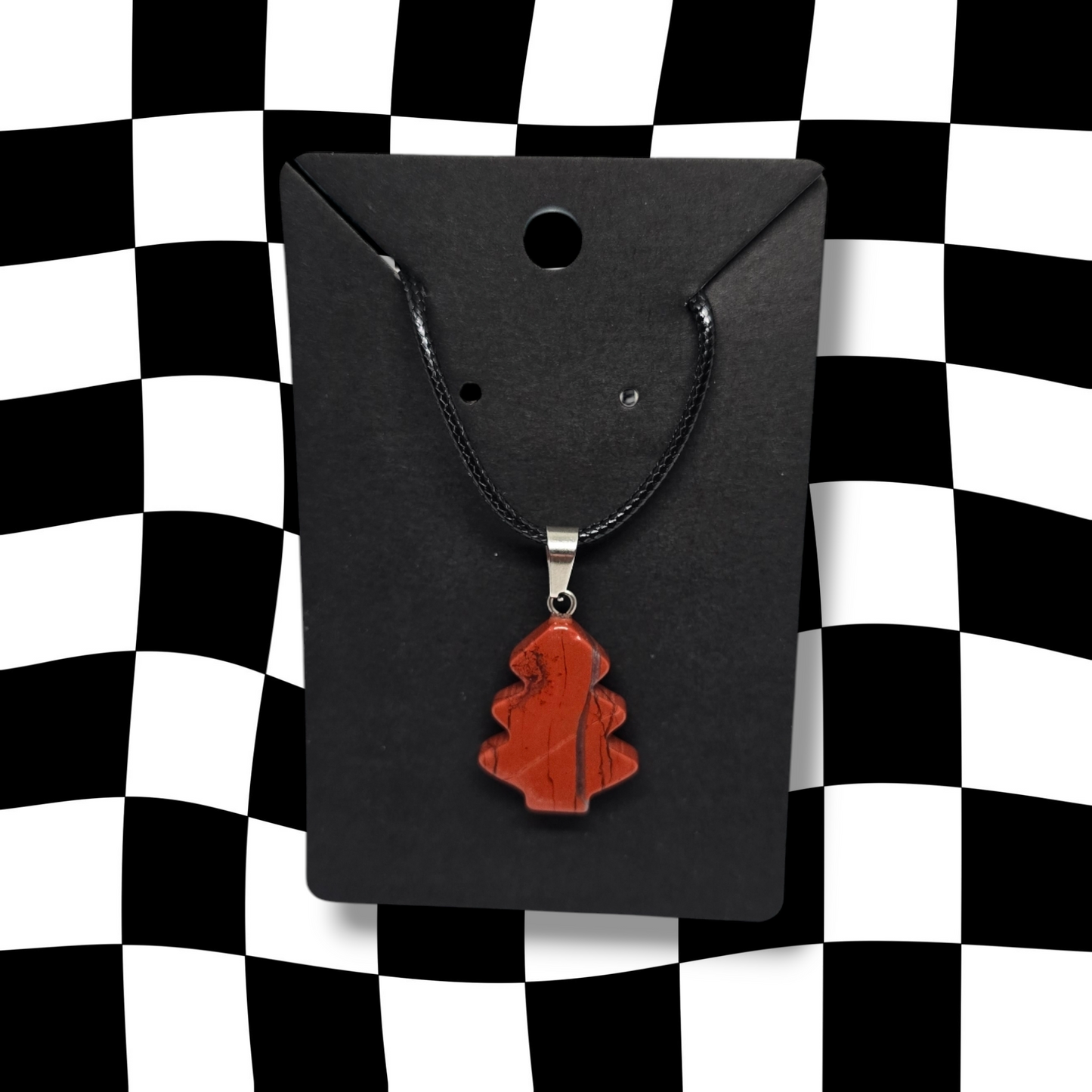 Red Jasper Christmas Tree Necklace