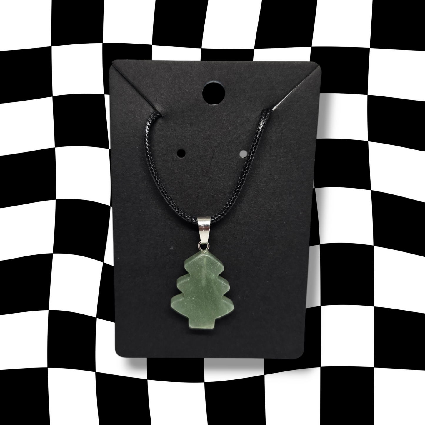 Green Adventurine Christmas Tree Necklace