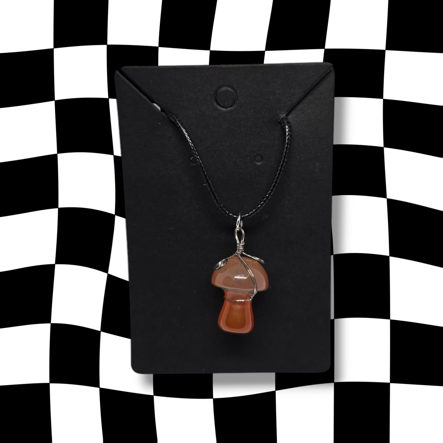 Carnelian Mushroom Wrap Necklace