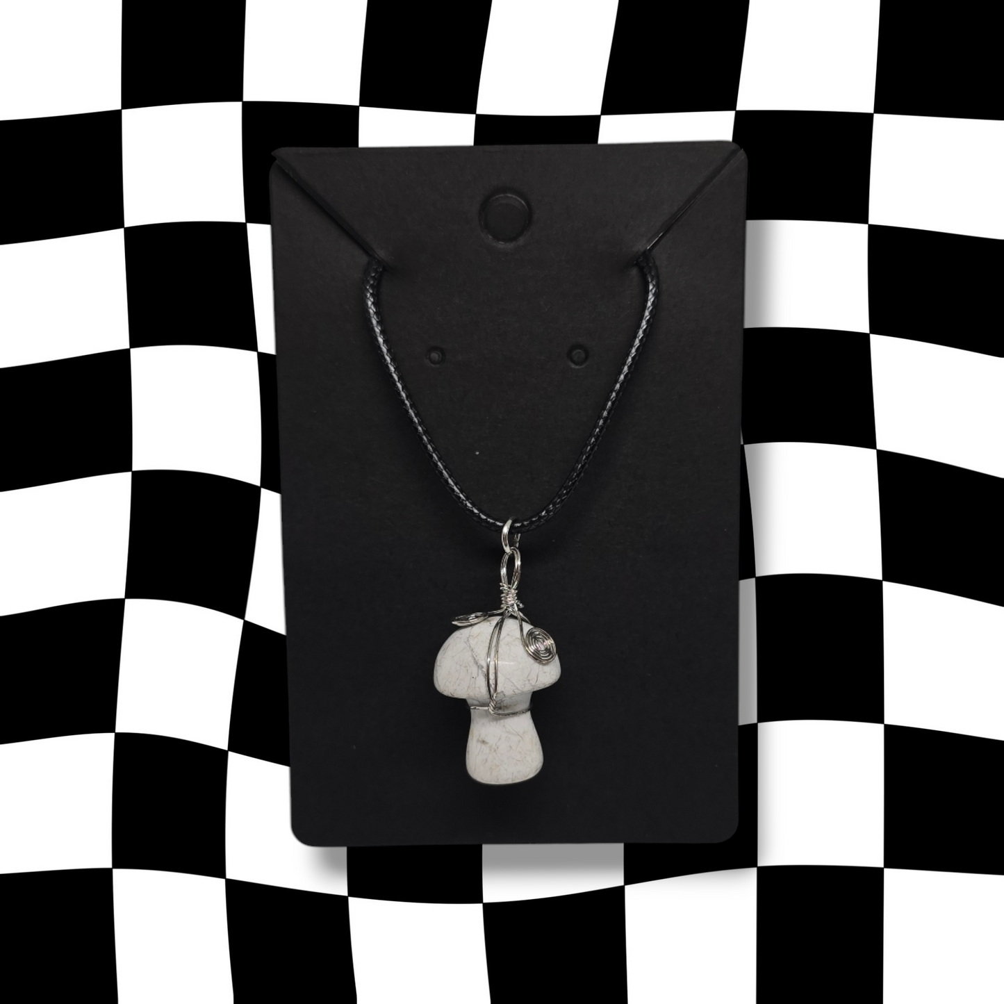 Howlite Mushroom Wrap Necklace