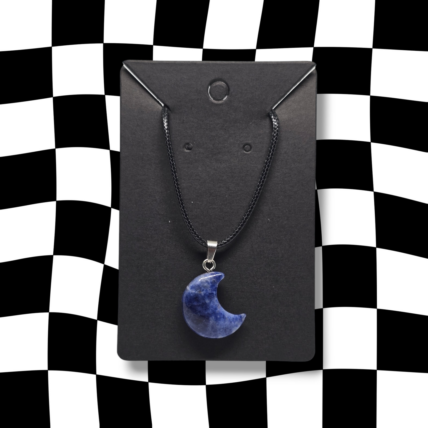 Sodalite Crystal Moon Necklace