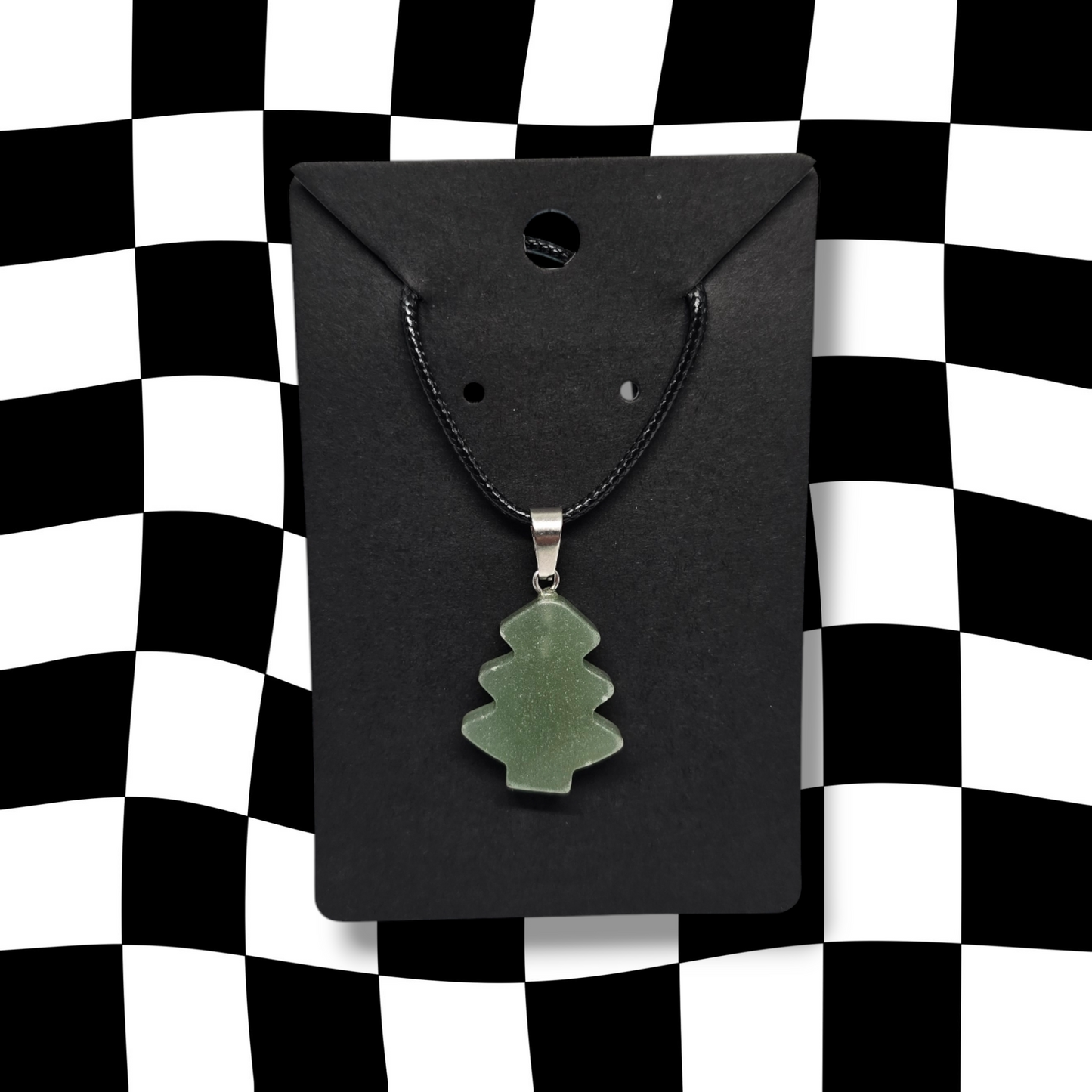 Green Adventurine Christmas Tree Necklace