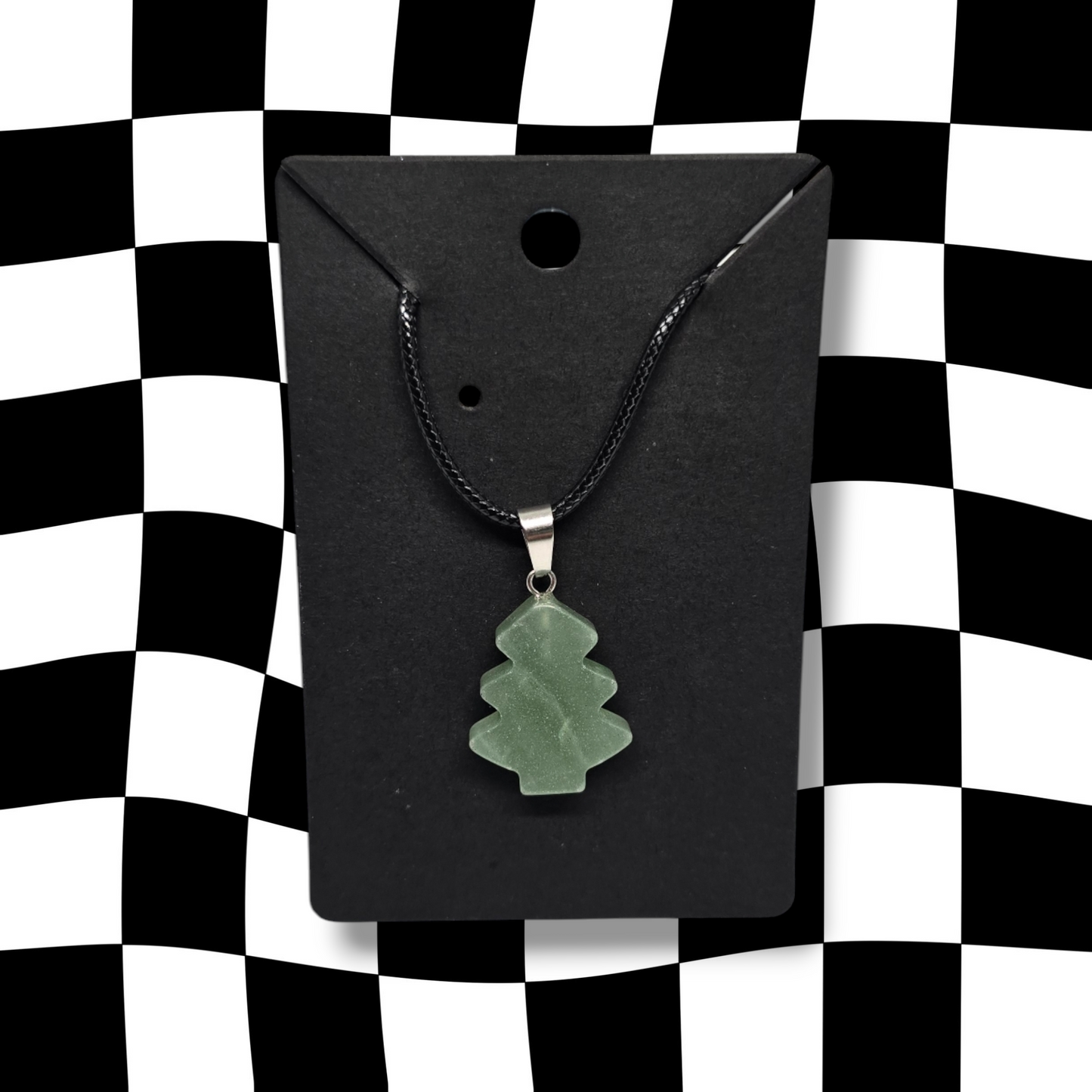 Green Adventurine Christmas Tree Necklace