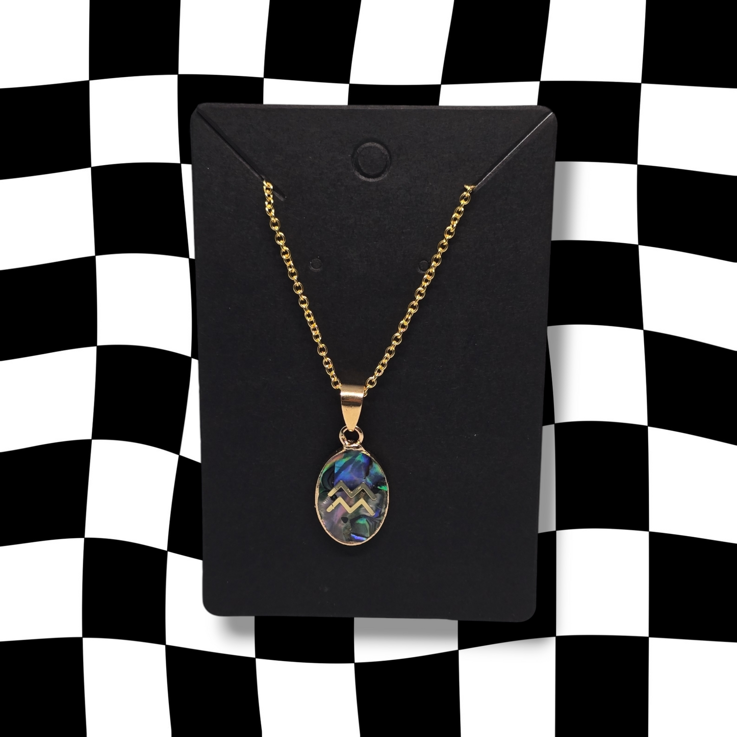 Aquarius Abalone Shell Zodiac Necklace