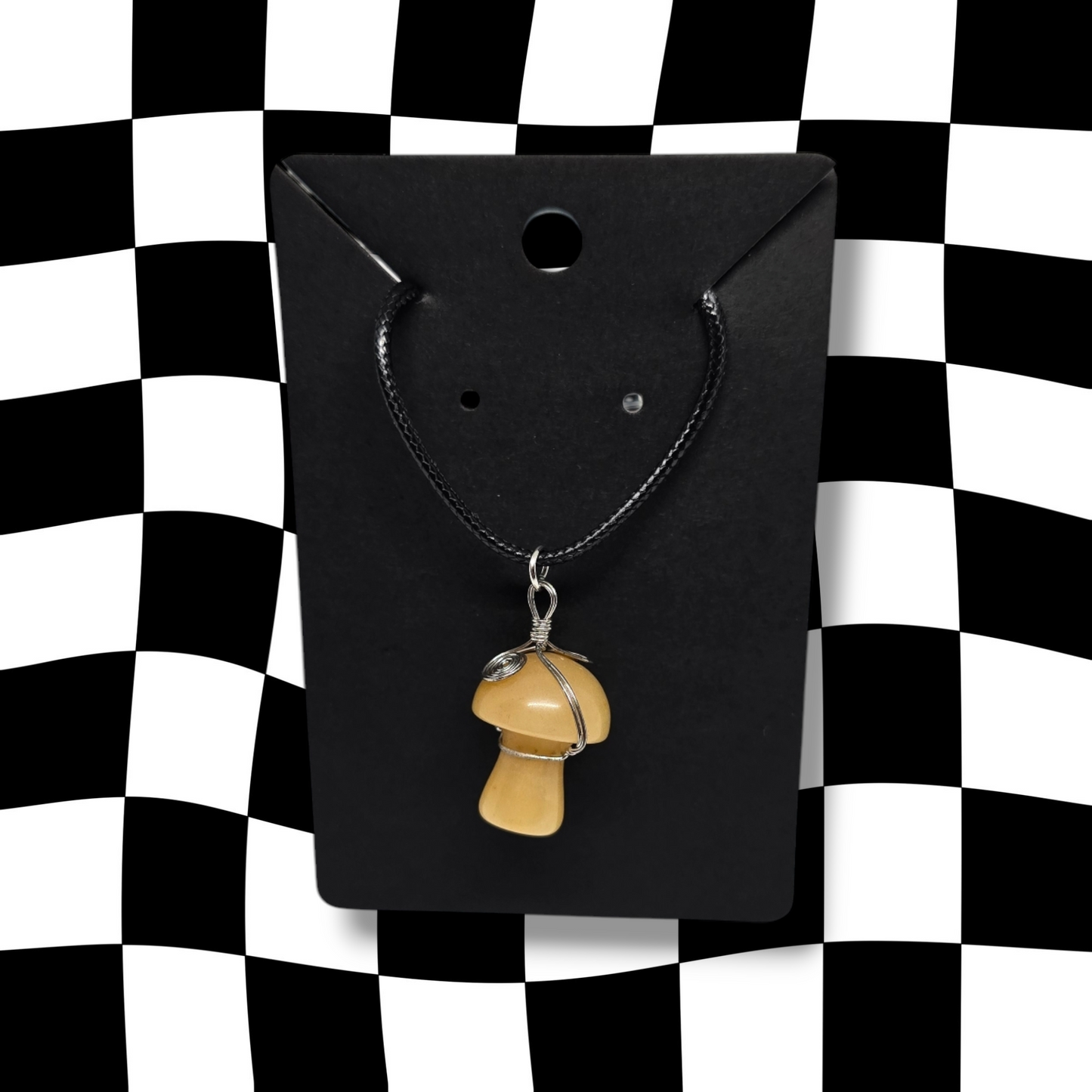 Orange Adventurine Mushroom Necklace
