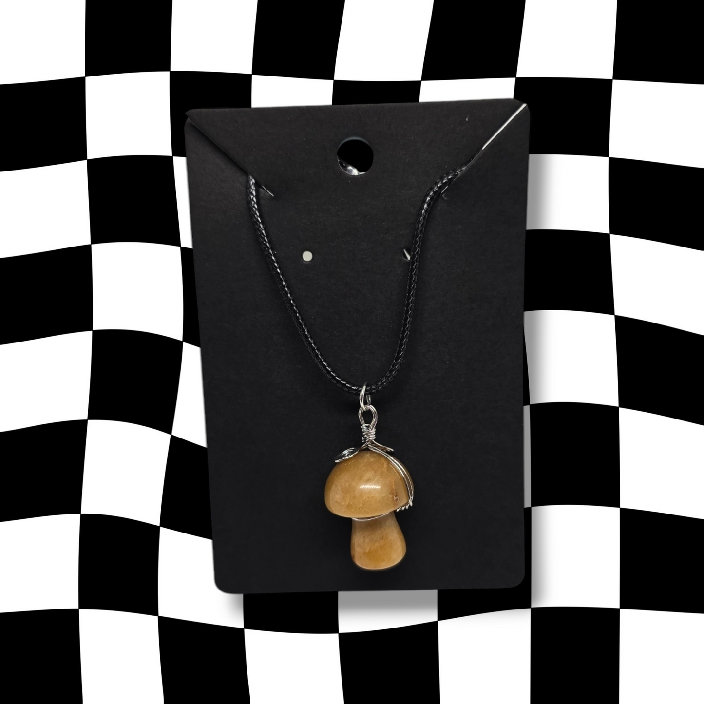 Orange Aventurine Mushroom Wrap Necklace