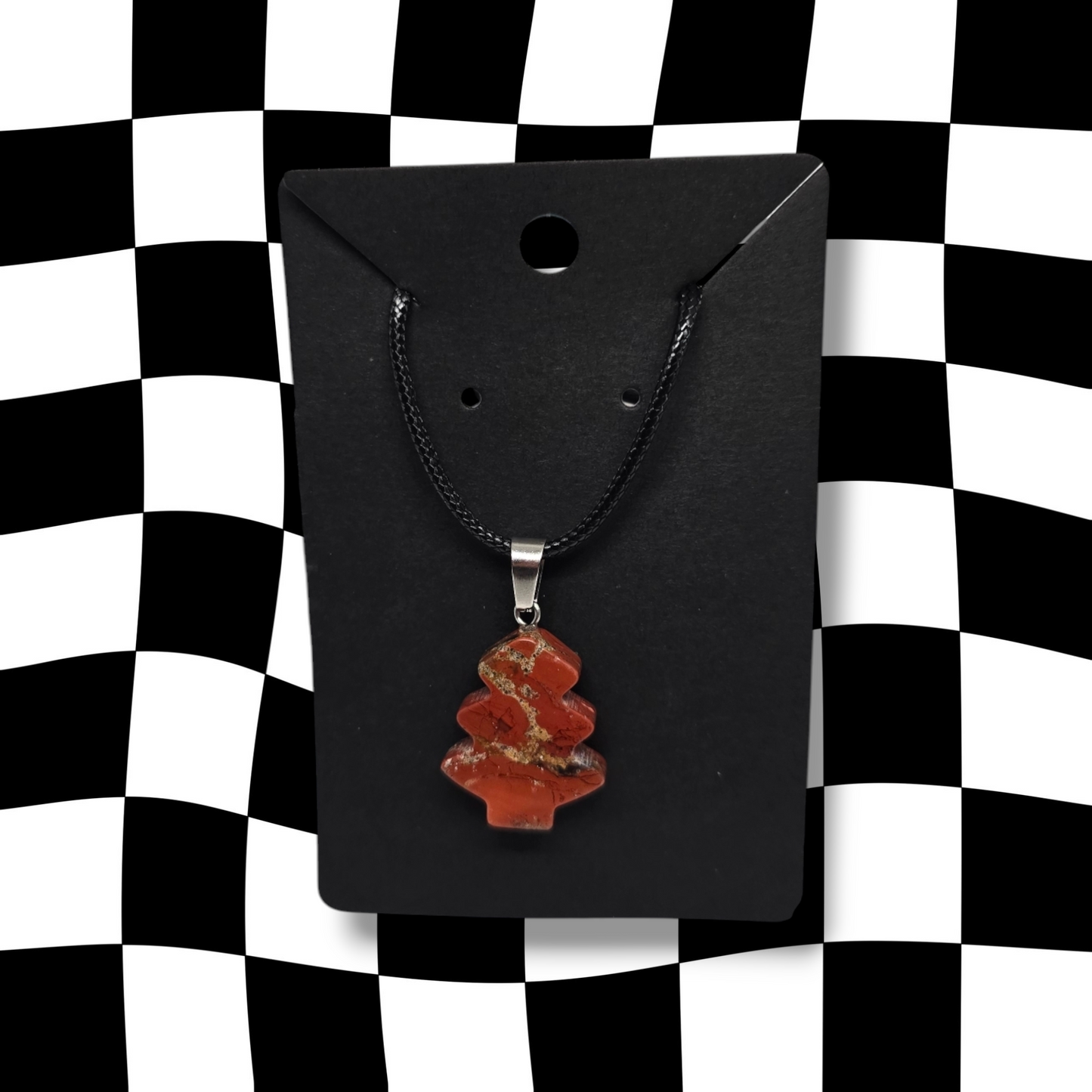 Red Jasper Christmas Tree Necklace