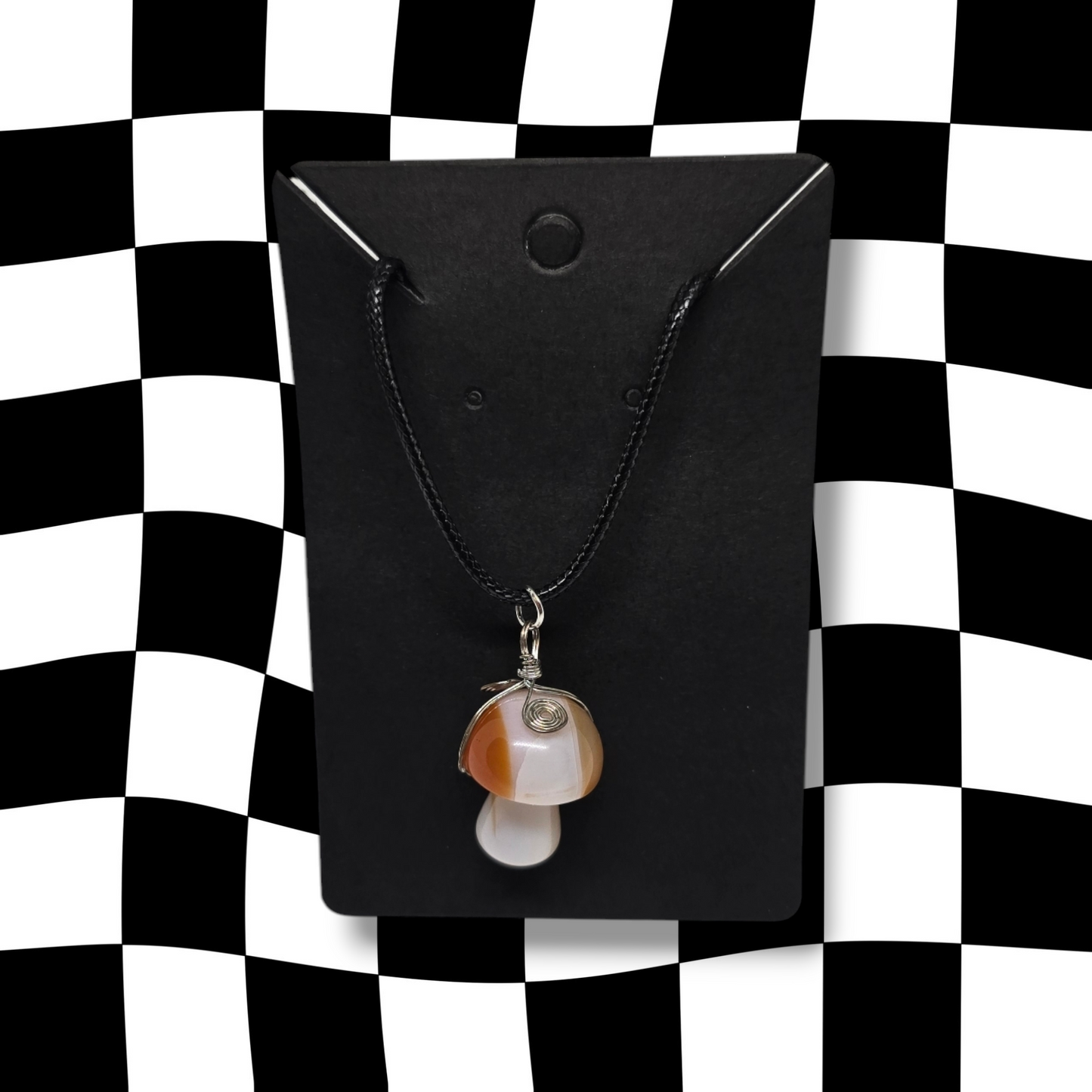 Carnelian Mushroom Wrap Necklace