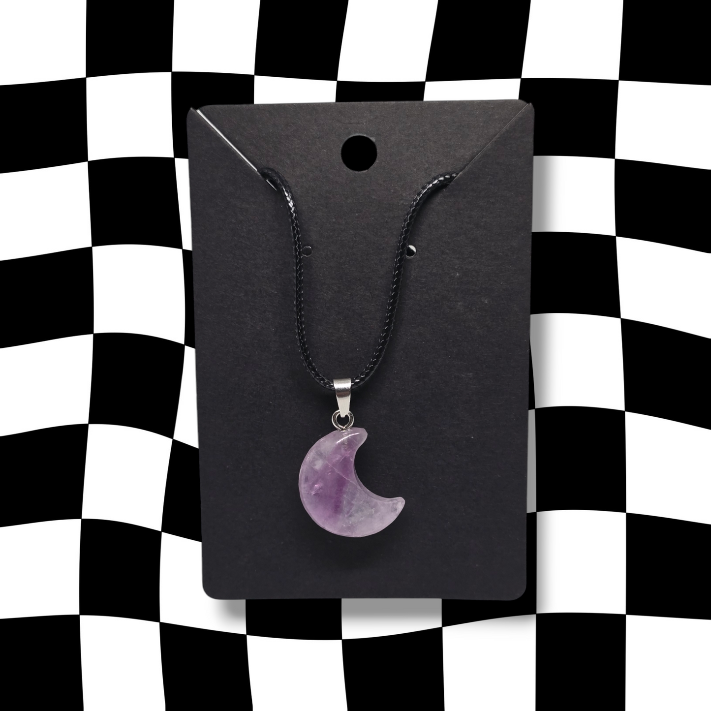 Amythest Crystal Moon Necklace