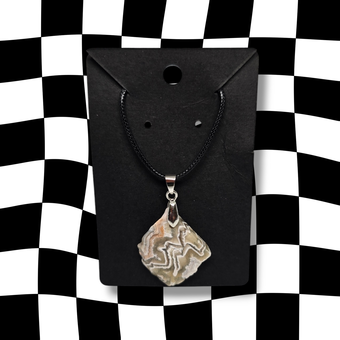 Mexican Lace Agate Slab Necklace