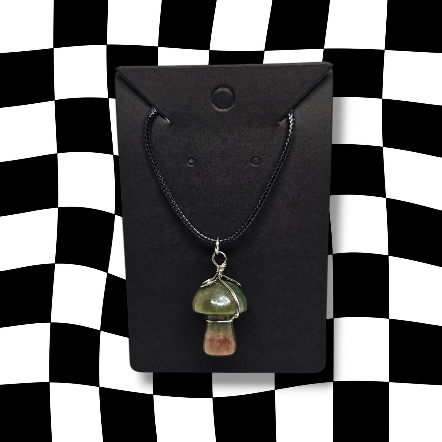 Indian Agate Mushroom Wrap Necklace