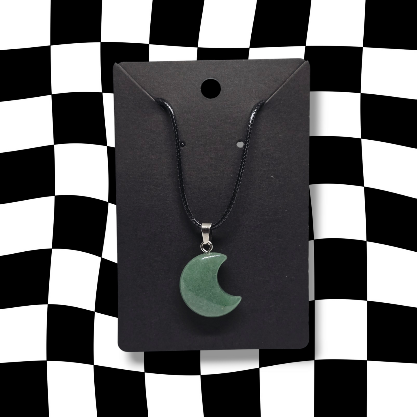 Green Aventurine Crystal Moon Necklace