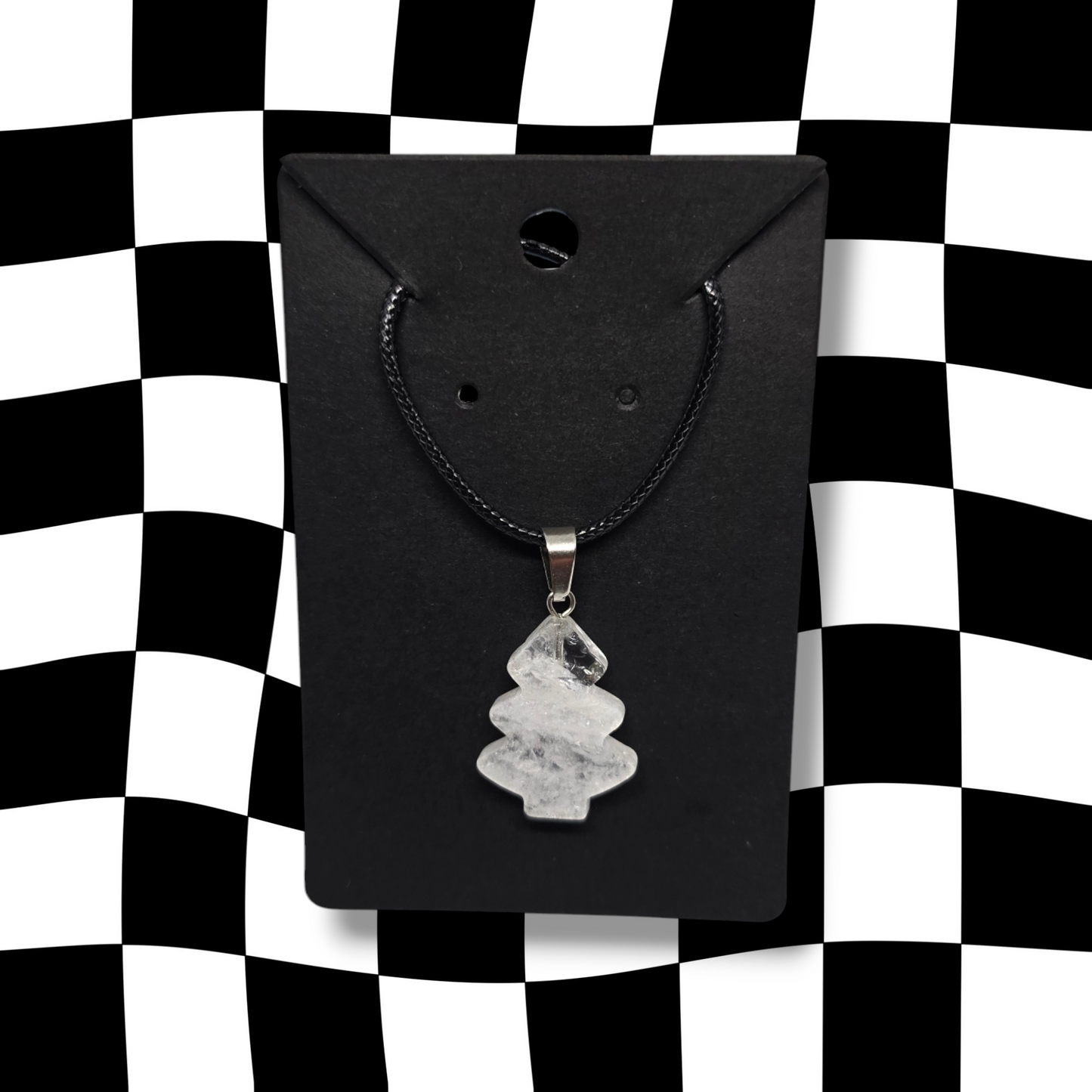 Clear Quartz Christmas Tree Necklace