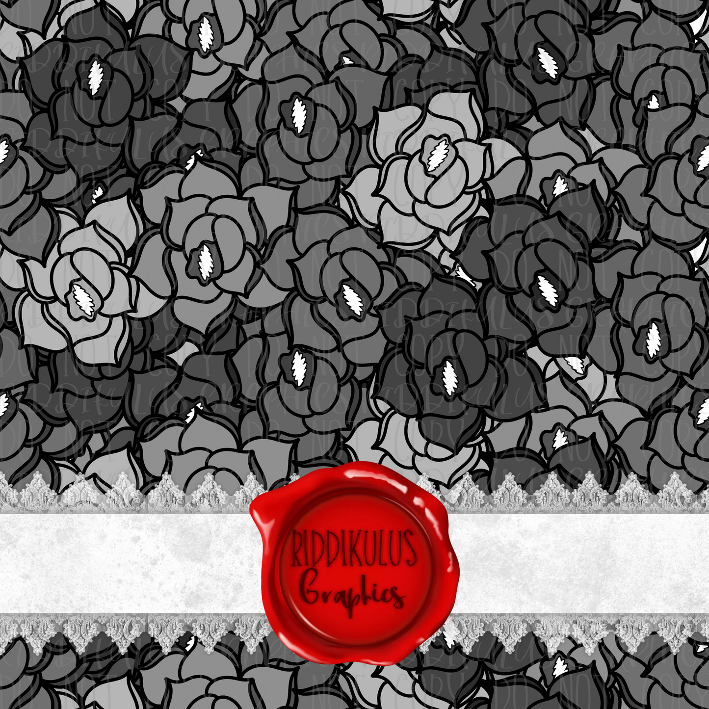 Grateful Roses Coordinate (b/w)