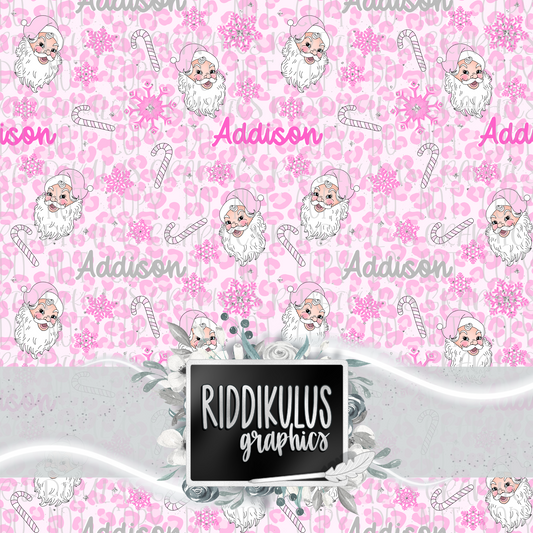 Santa Baby Name File (Leopard - Pink)